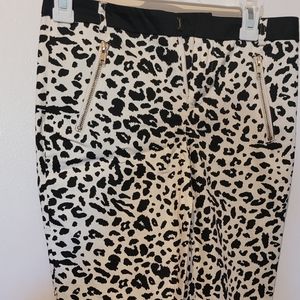 White and black Leopard print Trousers 2 For $25